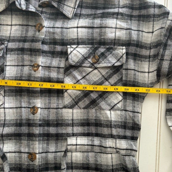 CiSono Plaid Collection Plaid Flannel Tie Waist Shirt Tunic Dress 4 Pocket Sz.M - Picture 10 of 11